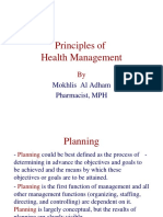 Principles of Health Management: Mokhlis Al Adham Pharmacist, MPH