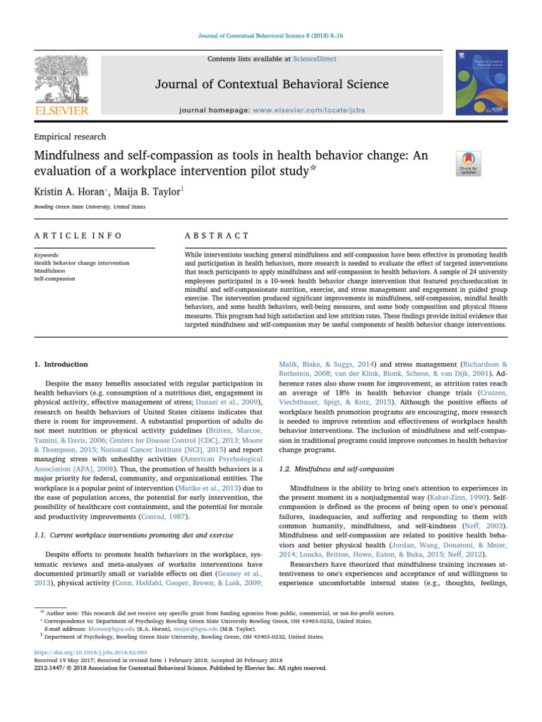 Mindfulnees Self Compassion Workplace | PDF | Mindfulness | Quality Of Life