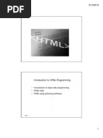 Introduction To HTML Programming