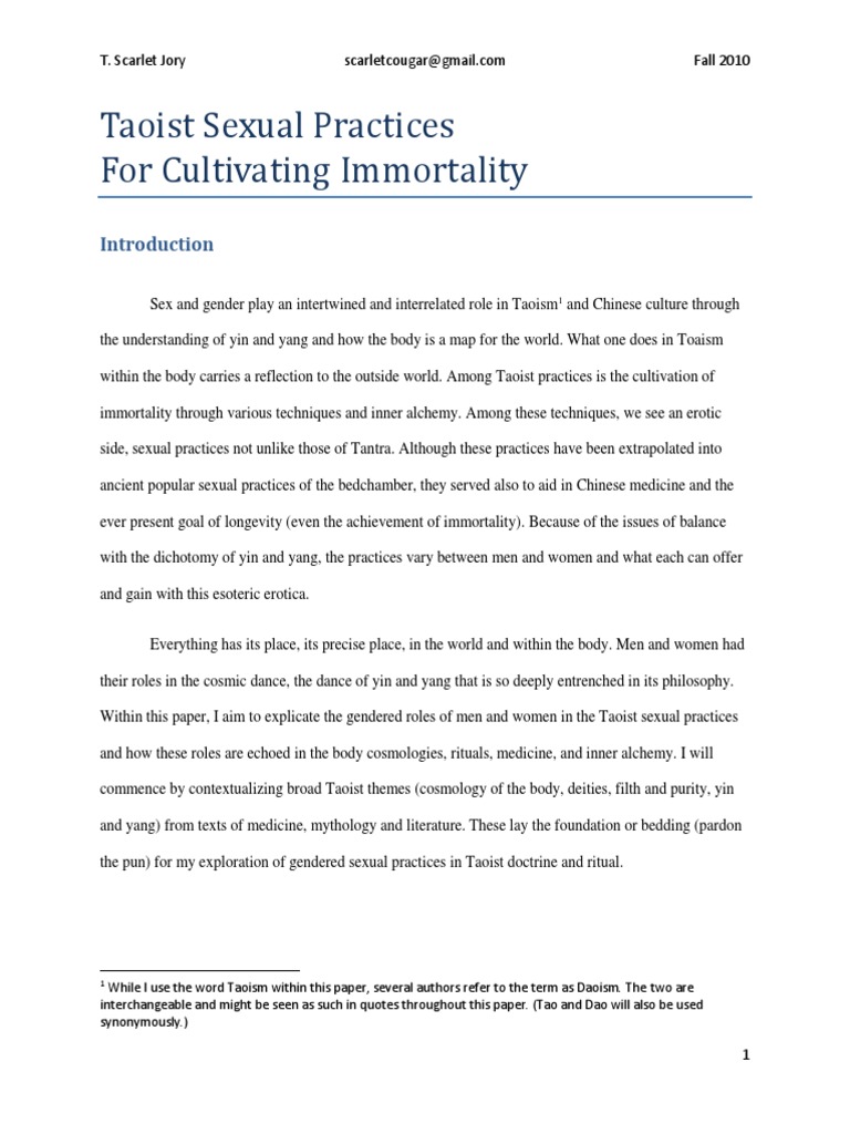 Taoist Sexual Practices For Cultivating Immortality | PDF | Neidan | Tao