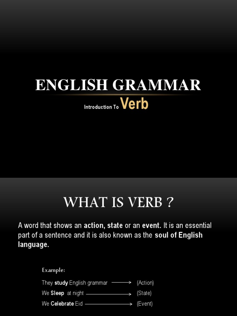 Introduction To Verb | PDF | Verb | English Grammar