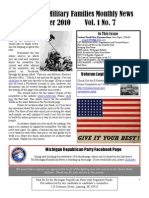 Veterans & Military Families Monthly News October 2010 Vol. 1 No. 7