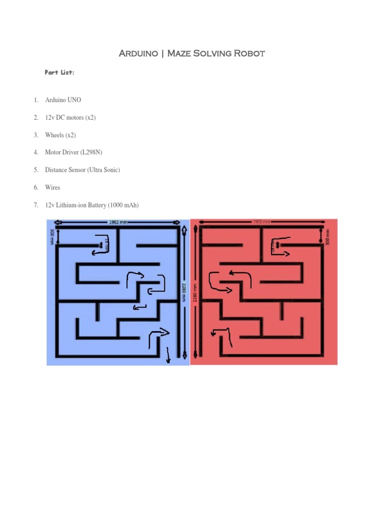 Arduino Maze Solving Robot Guide | PDF