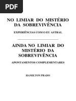 No Limiar Do Mistério Da Sobrevivência - Hamilton Prado
