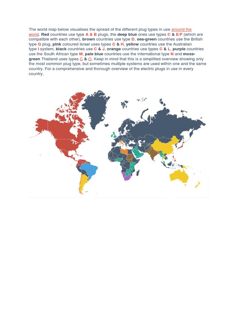 Global Plug Type Distribution Map | PDF