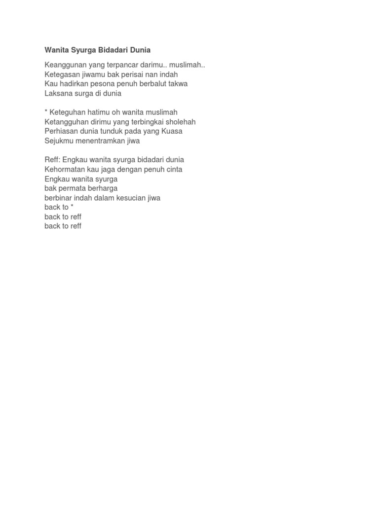 Wanita Syurga Bidadari Dunia Docx