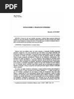 NOTAS SOBRE A TRADUÇÃO LITERÁRIA - BENEDITO ANTUNES