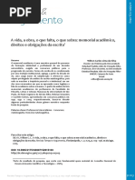 A vida, a obra, o que falta, o que sobra - Memorial acadêmico, direitos e obrigações da escrita