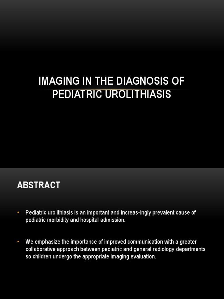 Imaging in The Diagnosis of Pediatric Urolithiasis PDF Ct Scan