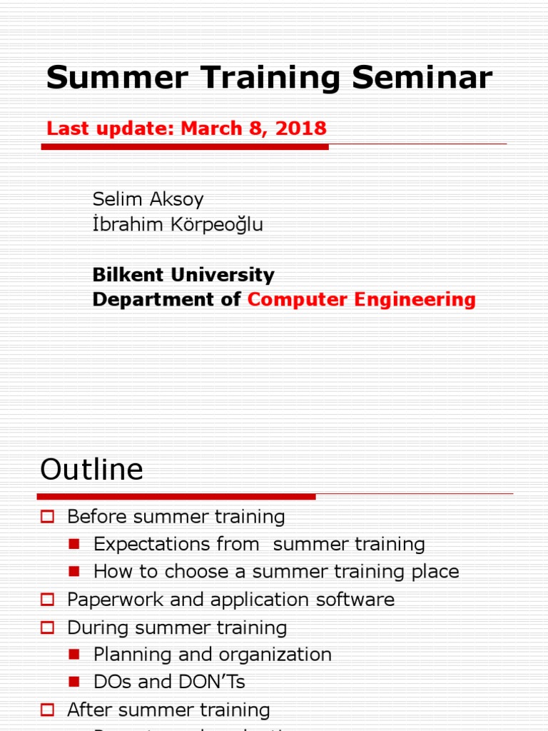 Summer Training Guide for Computer Engineers | PDF | Engineering ...