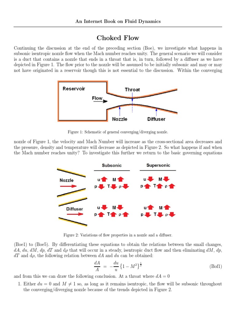 Choked Flow PDF Nozzle Mach Number