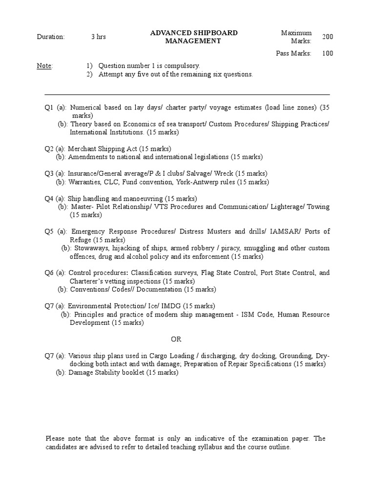 Asm Question Paper Format | PDF | Business