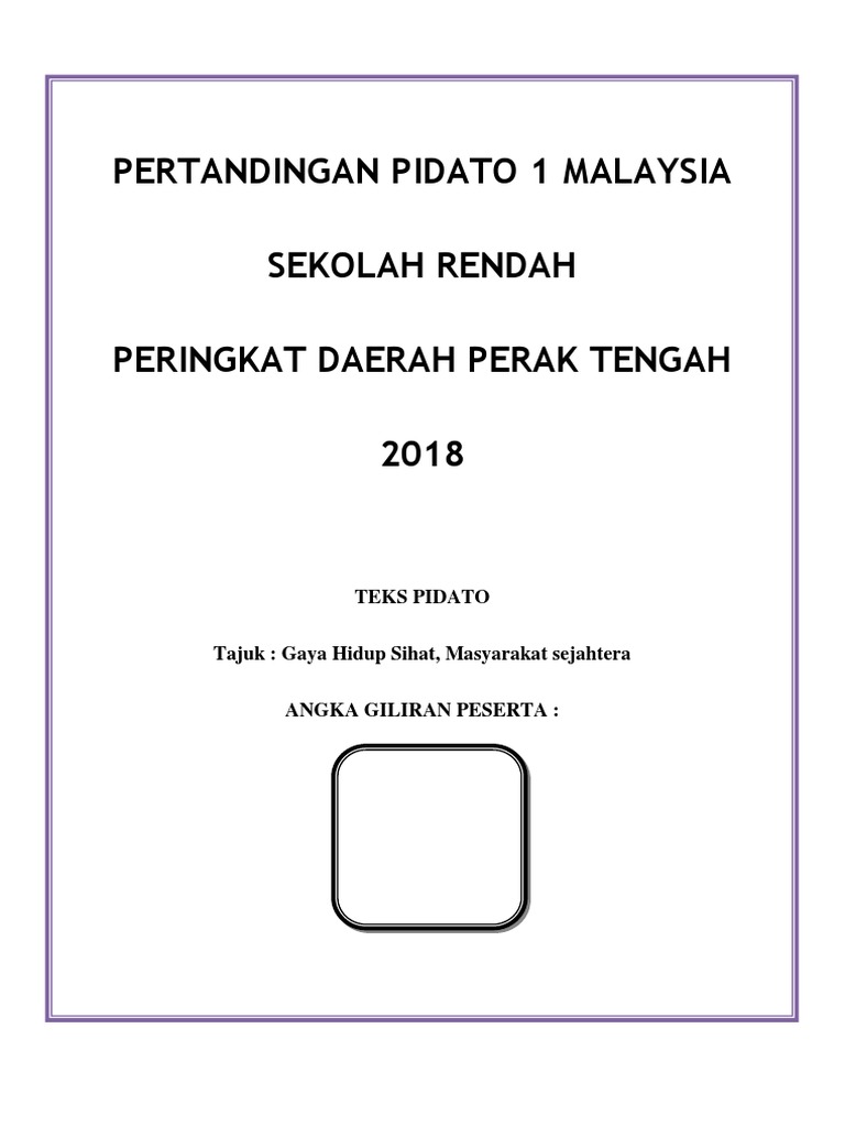 Teks Pidato Gaya Hidup Sihat PDF