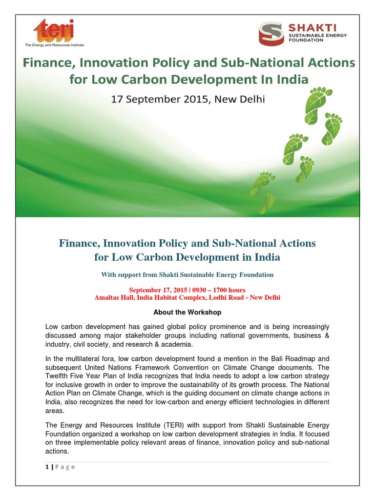Low Carbon Development Strategies India | PDF | Low Carbon Economy ...