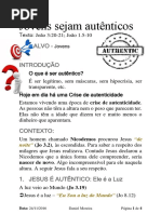 Jovens sejam autênticos