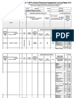 School Form 7 (SF7) School Personnel Assignment List and Basic Profile