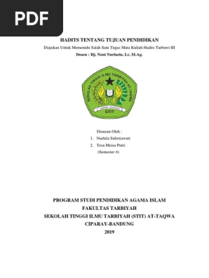 Hadis Tujuan Pendidikan Pdf