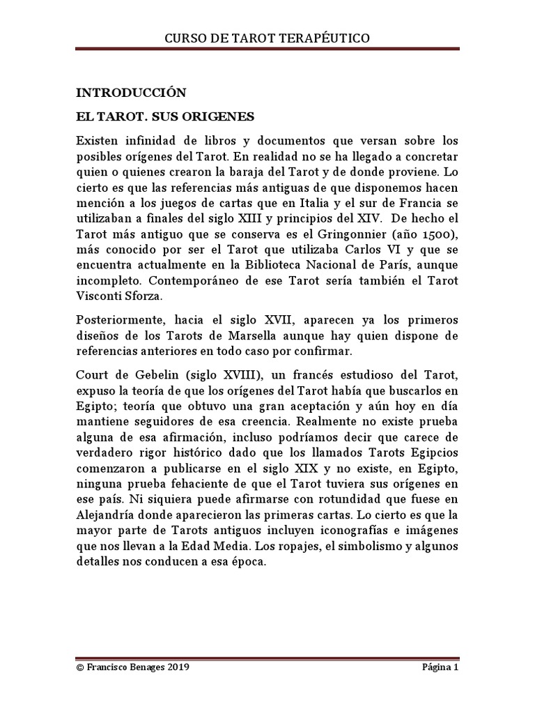 Curso de Tarot Dossier 1 | PDF | Tarot | Science