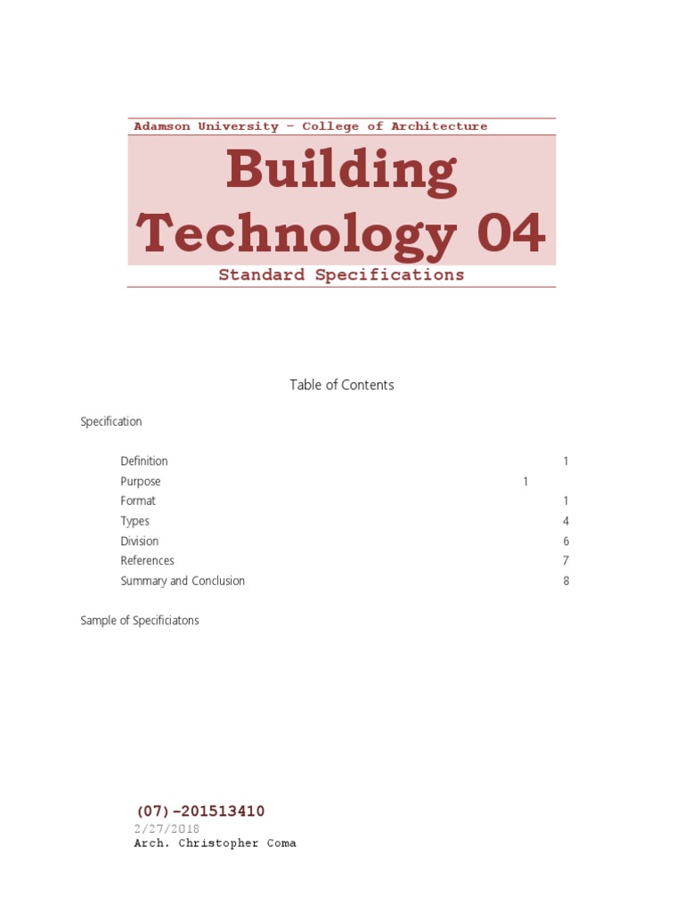 Building Product Specifications Guide | PDF | Specification (Technical ...