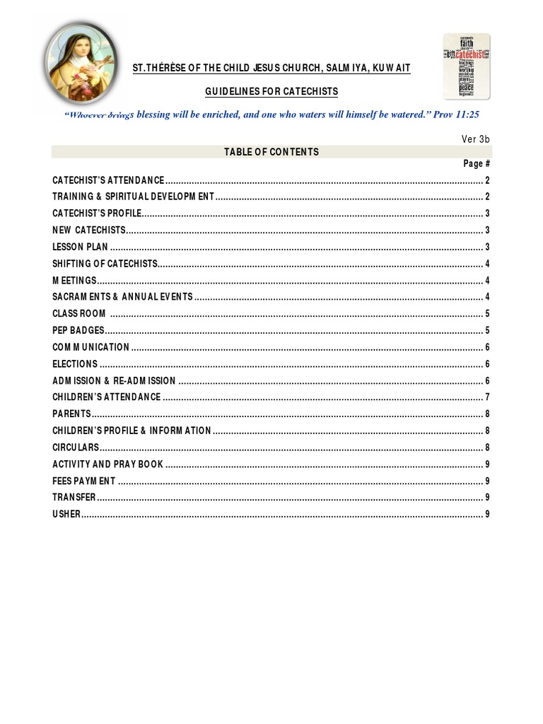 Guidelines for Catechists at STCJ | PDF | Catechism | Confirmation