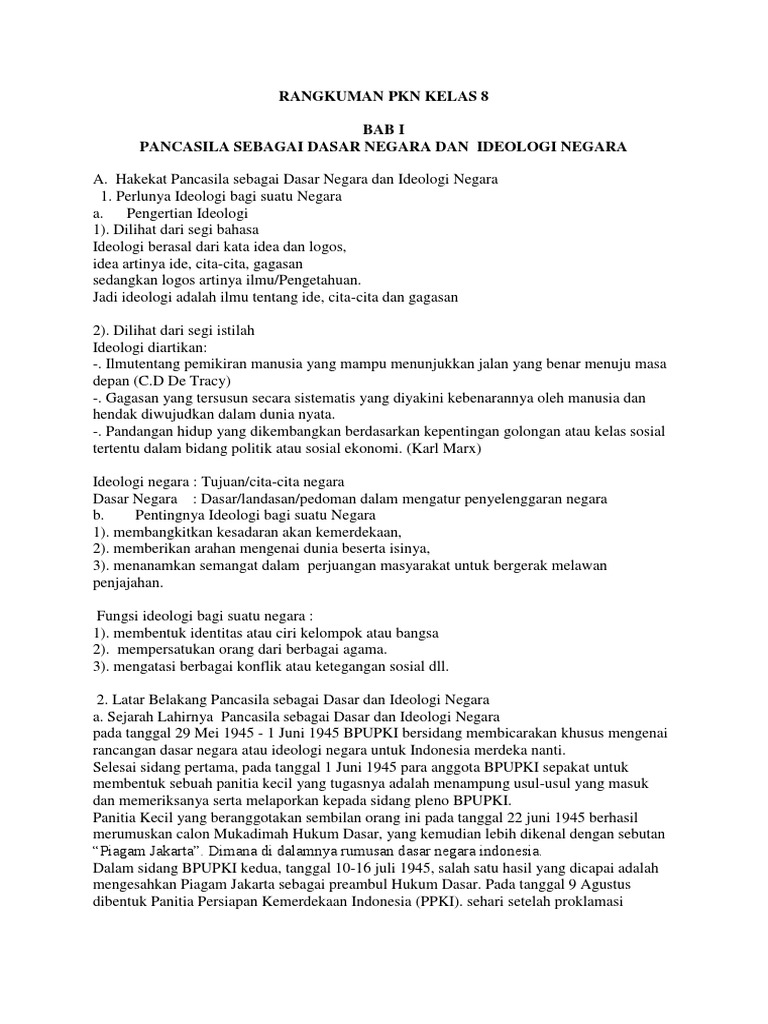 Rangkuman Pkn Kelas 8 Pdf