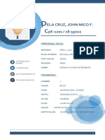 Ela Cruz, John Mico F. Pe-1201 / 18-55022: Personal Data