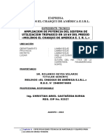 Ampliación de potencia del sistema de utilización trifásico en 10 kV del predio Molinos El Chasqui de América E.I.R.L