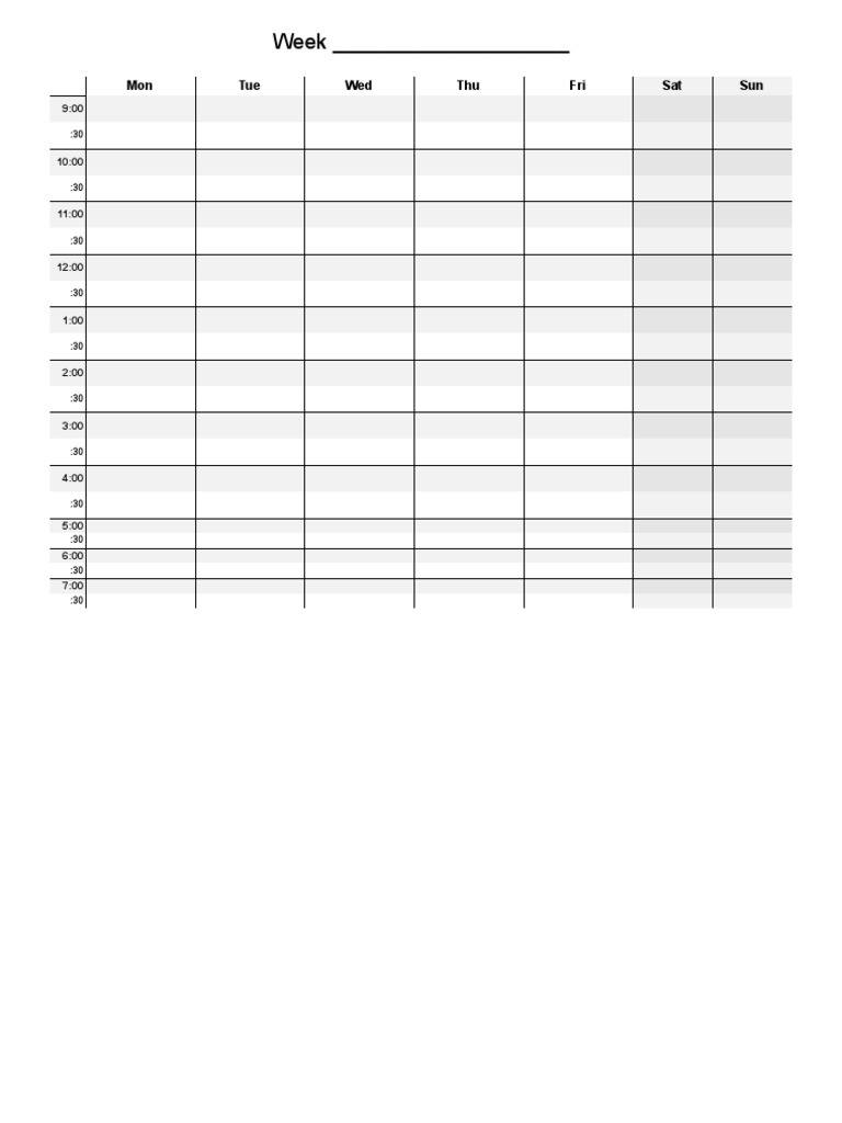 Weekly Template Appts | PDF