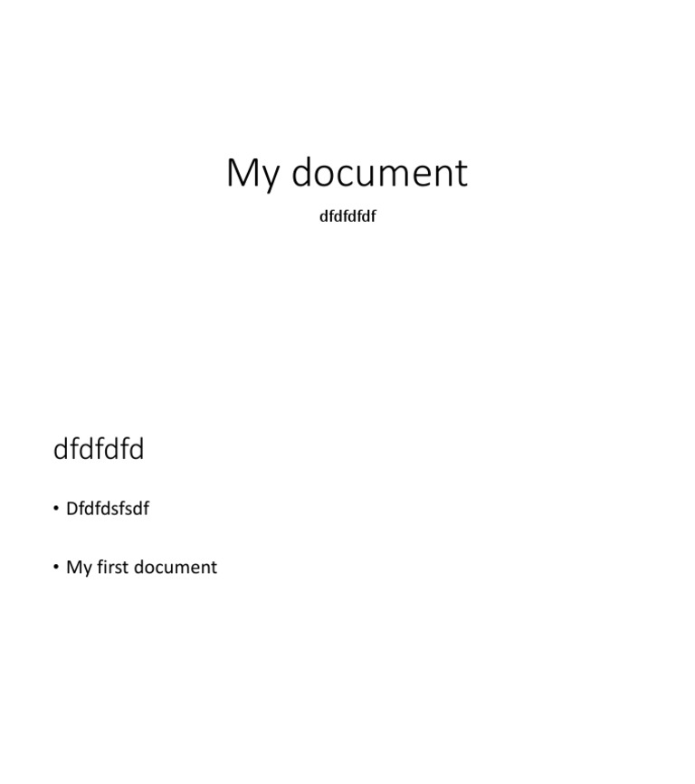Overview of My First Document | PDF