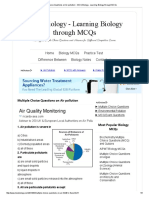 Multiple Choice Questions On Air Pollution MCQ Biology Learning Biology Through MCQs PDF