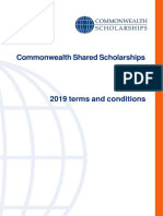 Commonwealth Shared Scholarships Terms and Conditions 2019