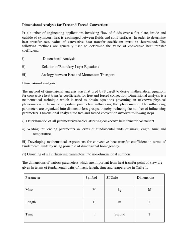 Dimensional Analysis of Convection | PDF | Heat Transfer | Non ...
