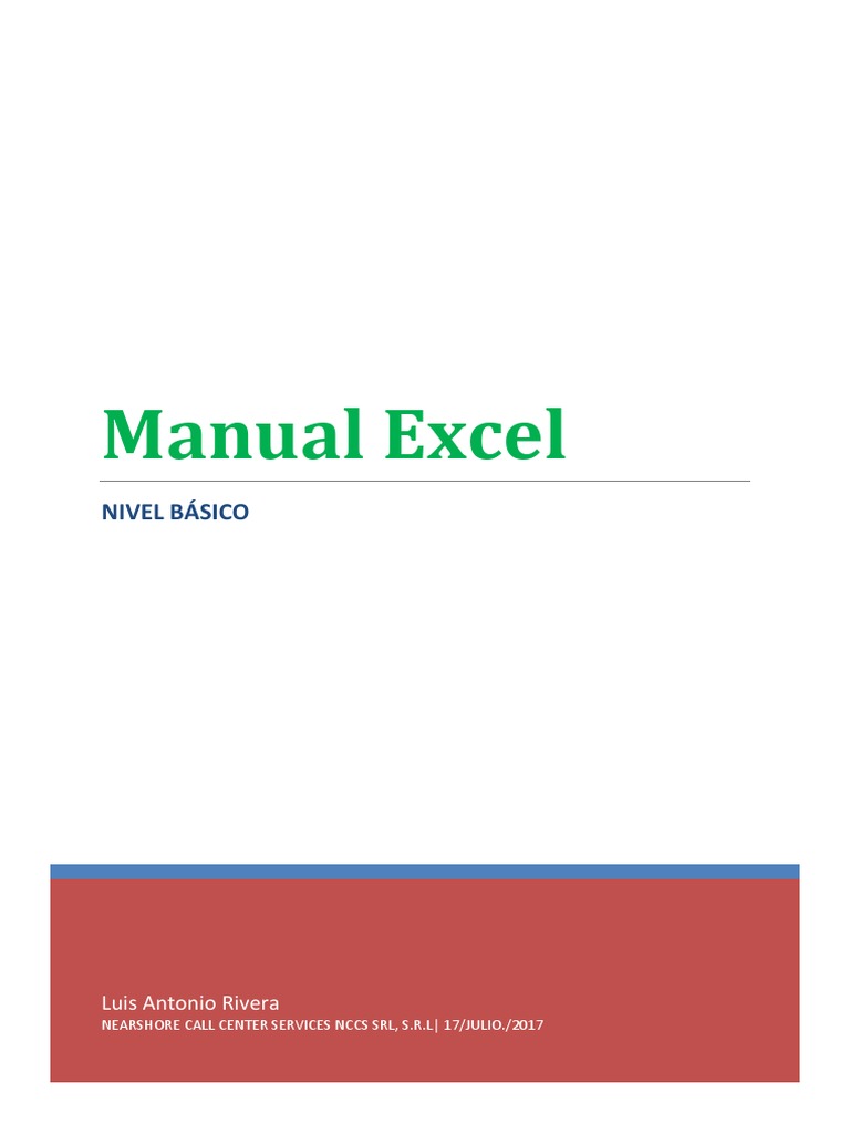 Manual Básico de Excel PDF | PDF | Microsoft Excel | Hoja de cálculo