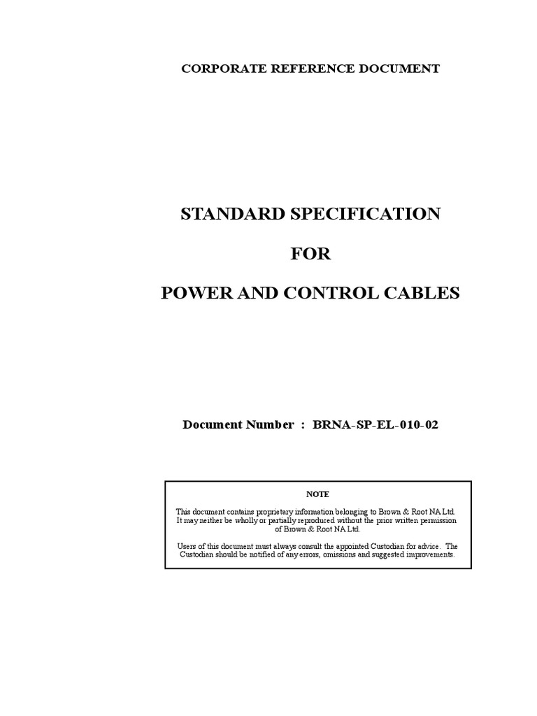 Power and Control Cable Standards | PDF | Electrical Wiring | Insulator ...