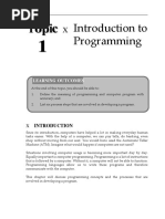 Introduction To Programming: Learning Outcomes