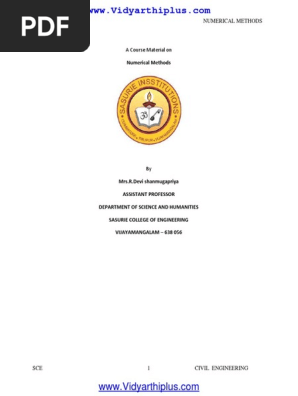 1 Ma6459 Nm Pdf Numerical Analysis Interpolation