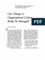 Can Change in Organizational Culture Really Be Managed by Thomas H. Fitzgerald 