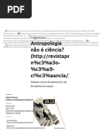 Antropologia não é ciência? 
