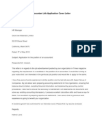 Accountant Job Application Cover Letter