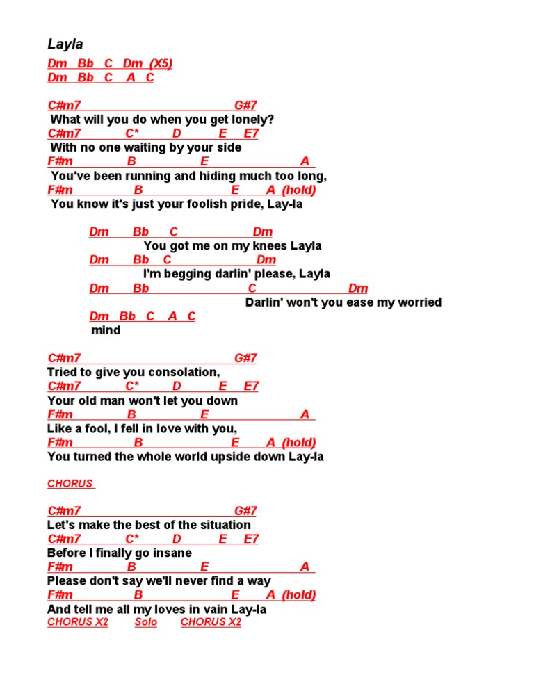 Eric Clapton - Layla Acoustic) | PDF | Language Arts & Discipline