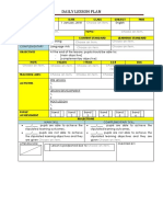 Daily Lesson Plan: Week DAY Date Class Subject Time