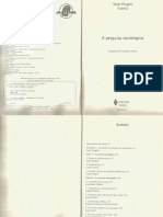 Sumario e Referencia A Pesquisa Sociológica Serge PAUGAM PDF