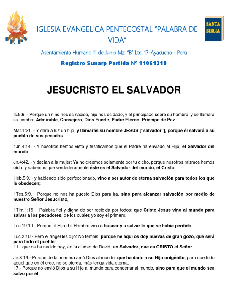 Jesucristo El Salvador | PDF | Cristo (título) | Salvación
