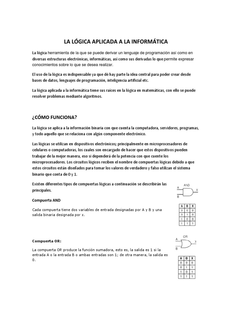 Logica Aplicada A La Informatic | PDF
