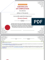 Elegant Training Completion Certificate
