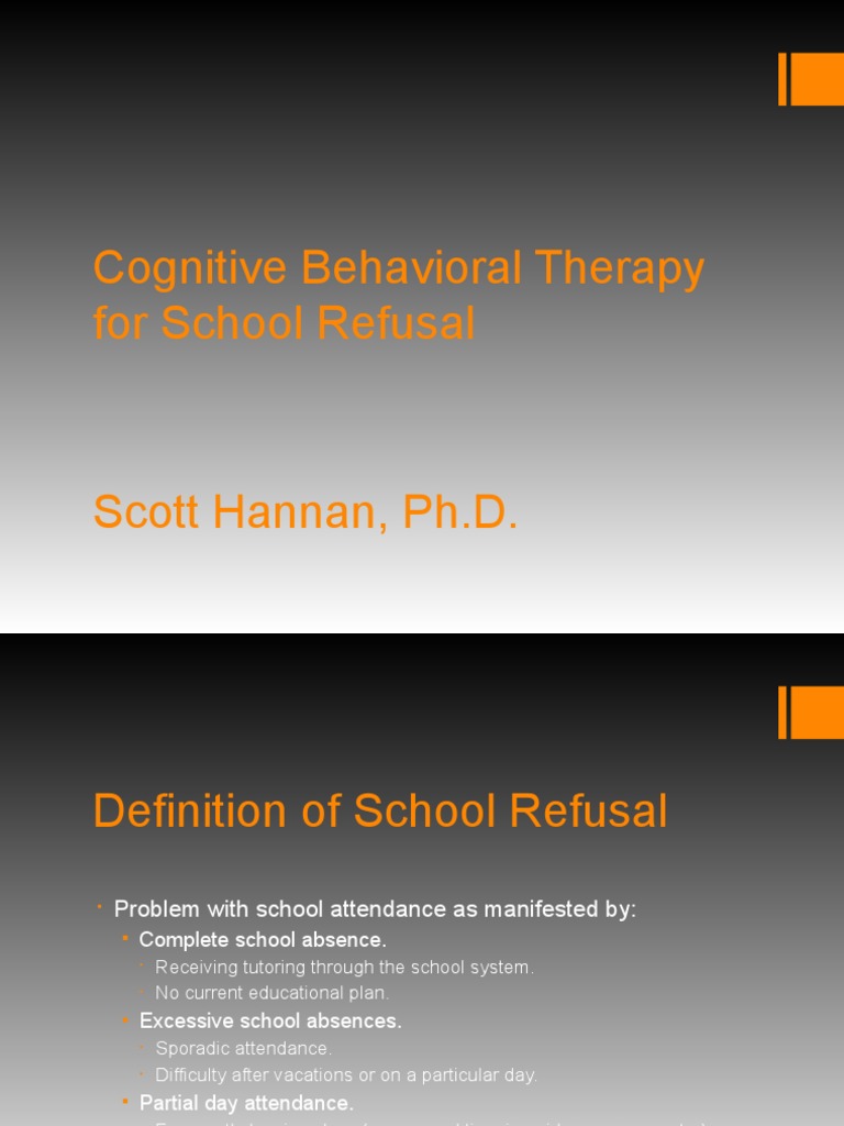 Cognitive Behavioral Therapy for School Refusal | PDF | Anxiety ...