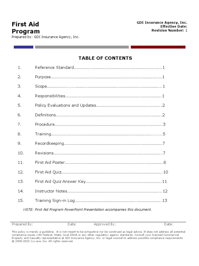First Aid Program OSHA Compliant From GDI | PDF | First Aid | Emergency