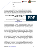 Language Impact Towards Social Behavior of At-Risk Children