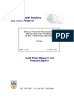 The Real Cost of Treating Hypertension: Price and Productivity Measurement in a Pharmaceutical Sector Sub-Market