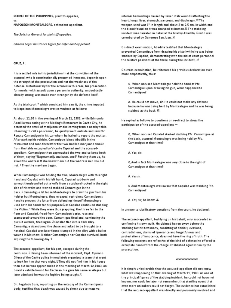 The Solicitor General For PlaintiffAppellee. Citizens Legal Assistance